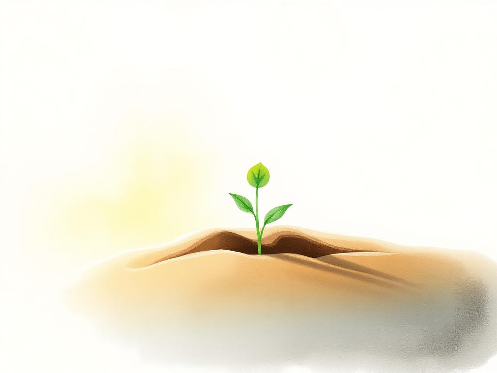 Watercolor illustration of a small green sprout symbolizing growth